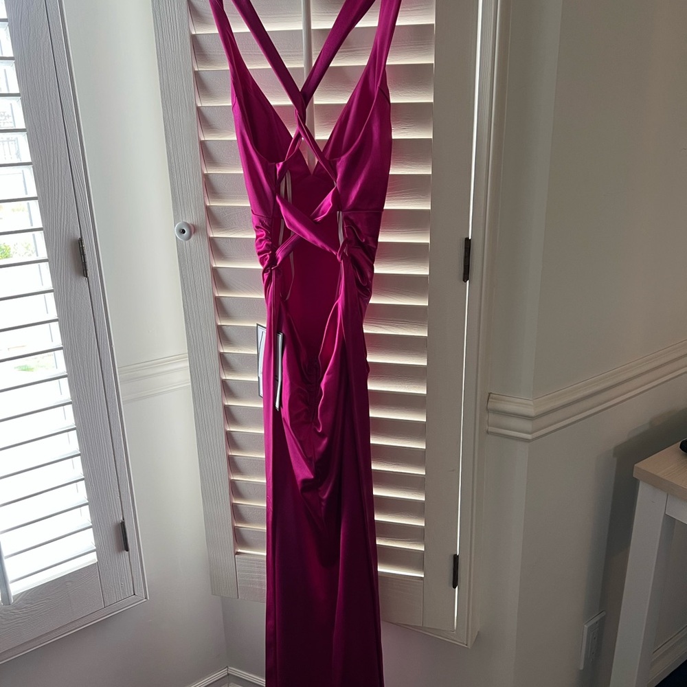 B Darlin Pink Sleeveless Spaghetti Strap Gown for Prom